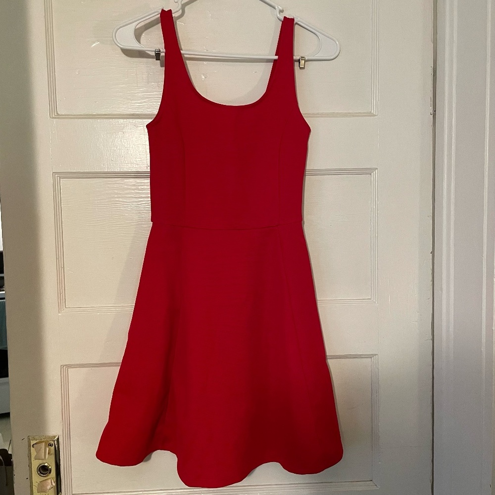 Bright Red Flowy Minidress H&M Size 4